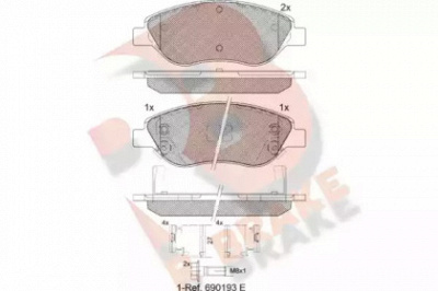 R BRAKE rb1445208 -  Комплект тормозных колодок, дисковый тормоз